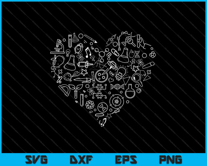 Science Heart SVG PNG Cortar archivos imprimibles