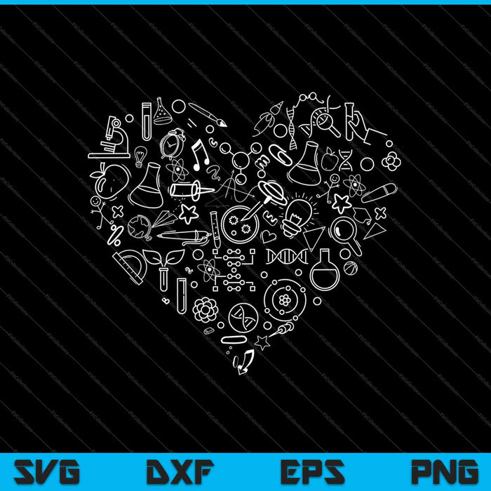 Science Heart SVG PNG Cortar archivos imprimibles