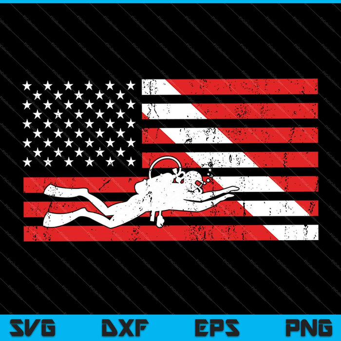 Buceo Bandera Americana SVG PNG Cortando Archivos Imprimibles