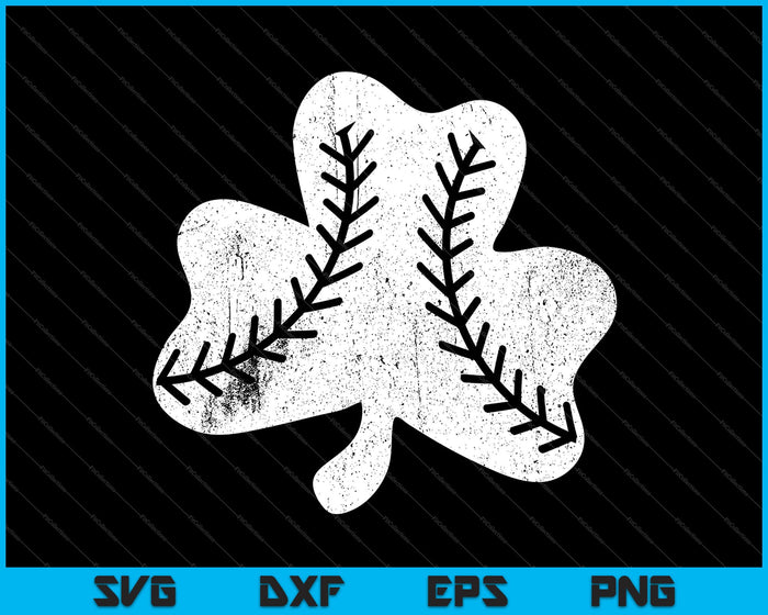 Shamrock Baseball St. Patrick's Day SVG PNG Cortar archivos imprimibles