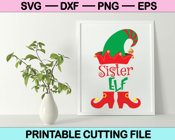 Kerst familie zus ELF SVG PNG snijden afdrukbare bestanden 