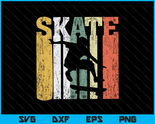 Skate Skateboarder Gift Skateboard Retro SVG PNG snijden afdrukbare bestanden