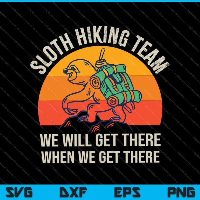 Sloth Hiking Team SVG PNG Cutting Printable Files