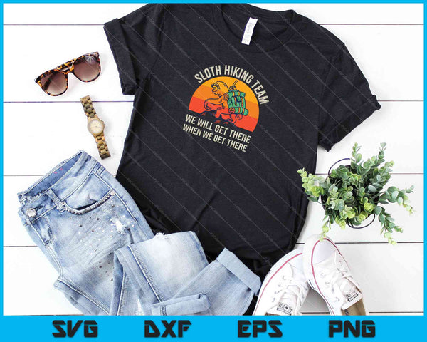 Sloth Hiking Team SVG PNG Cutting Printable Files - on a t-shirt