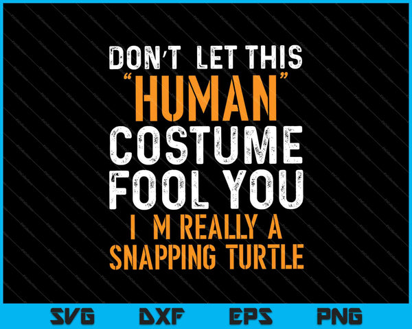 Bijtschildpad menselijk kostuum T-shirt Design SVG PNG snijden afdrukbare bestanden