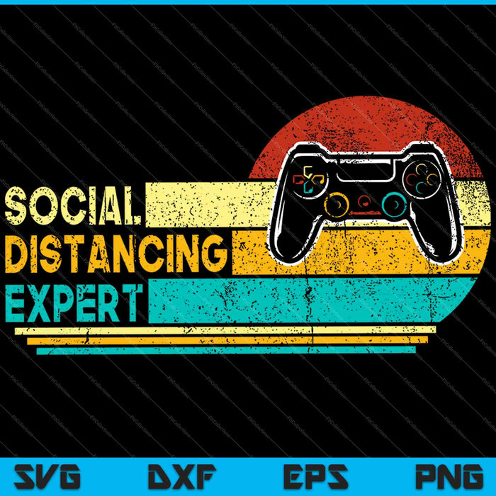 Sociale afstand Expert Gaming Video Gamer Boys SVG PNG Snijden afdrukbare bestanden