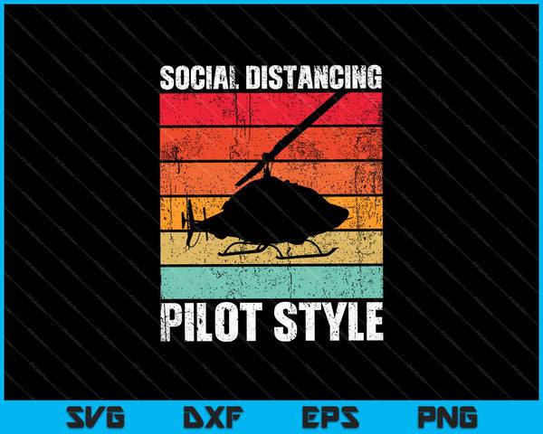 Sociale afstand nemen pilootstijl SVG PNG snijden afdrukbare bestanden
