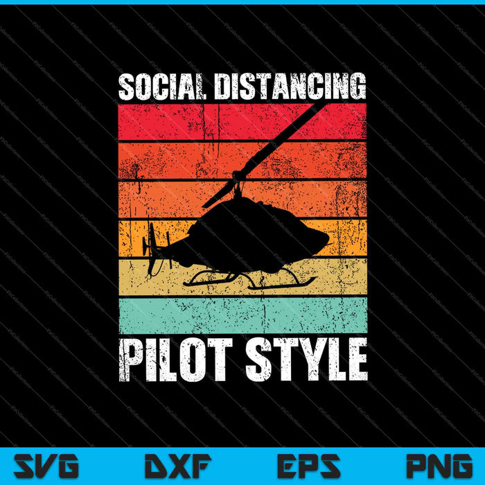 Sociale afstand nemen pilootstijl SVG PNG snijden afdrukbare bestanden