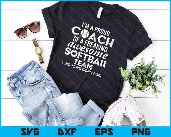Softbal Coach Grappig Bedankt Waardering Cadeau SVG PNG Snijden afdrukbare bestanden - on a t-shirt