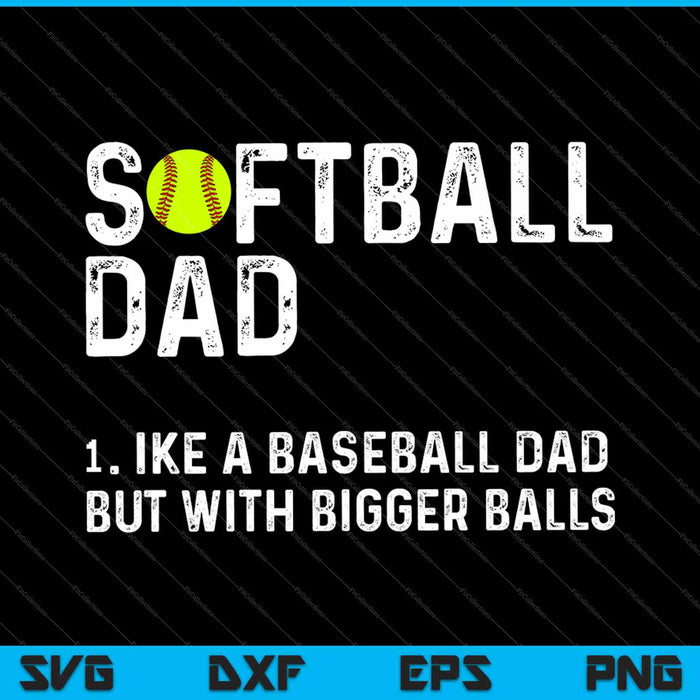 Softbal vader als een honkbal maar met grotere ballen SVG PNG snijden afdrukbare bestanden