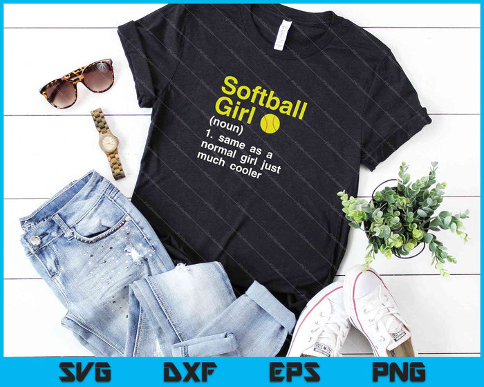 Softbol Chica Definición Deportes divertidos y atrevidos SVG PNG Cortar archivos imprimibles