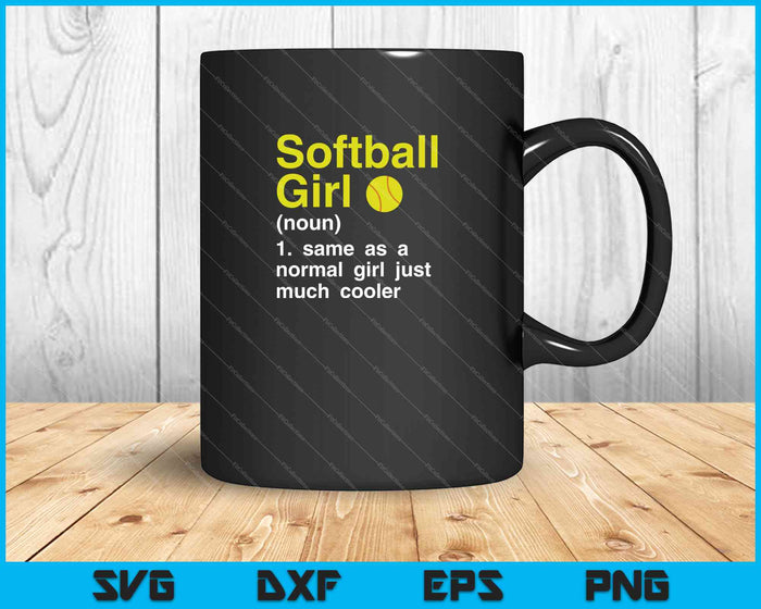 Softbol Chica Definición Deportes divertidos y atrevidos SVG PNG Cortar archivos imprimibles