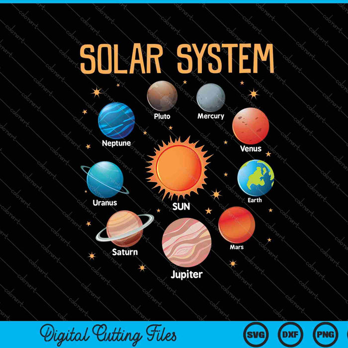 Solar System Planets Science Space  SVG PNG Cutting Printable Files