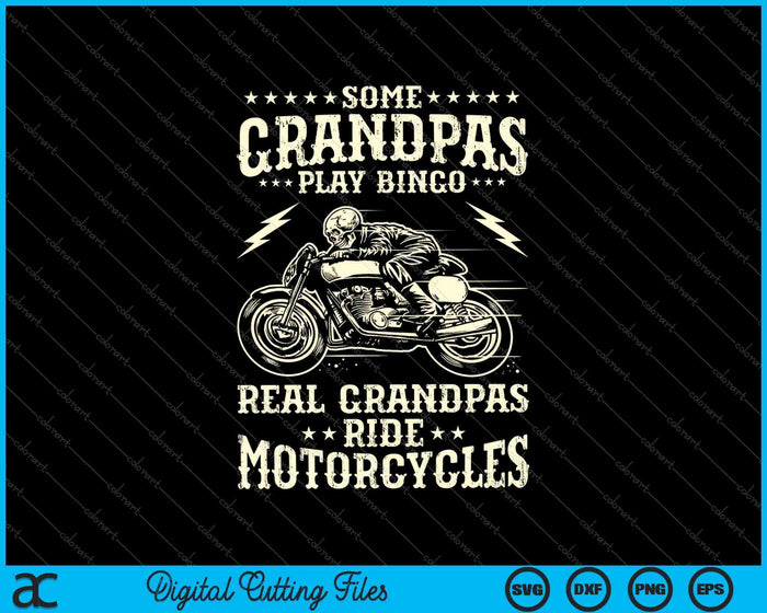 Algunos abuelos juegan bingo Abuelos reales montan motocicletas SVG PNG cortando archivos imprimibles