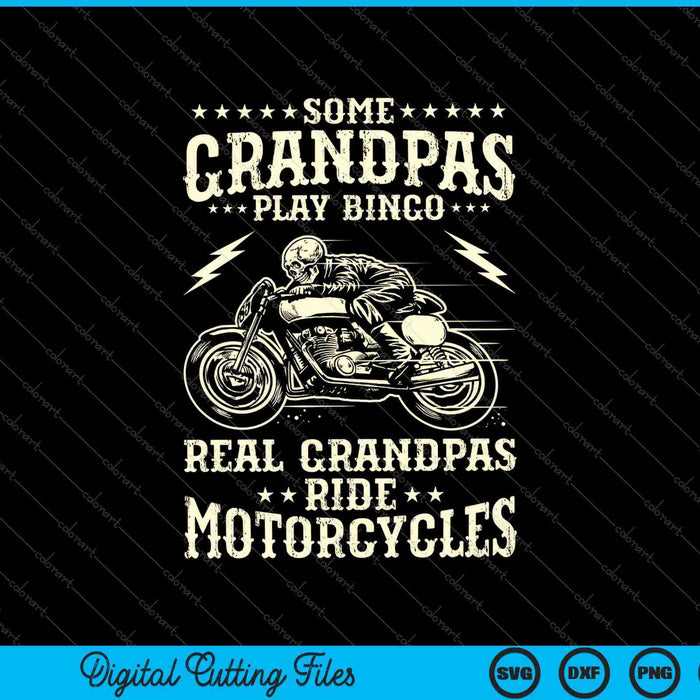 Algunos abuelos juegan bingo Abuelos reales montan motocicletas SVG PNG cortando archivos imprimibles