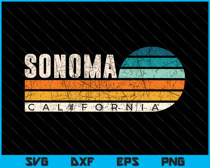 Sonoma Californië SVG PNG snijden afdrukbare bestanden