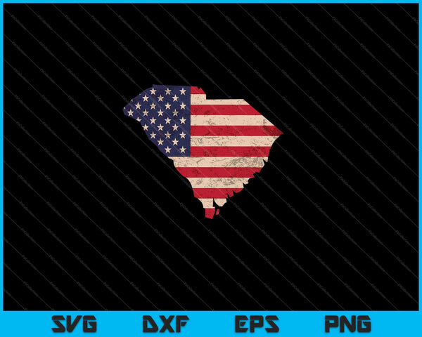 South Carolina American Flag Vintage SVG PNG Cutting Printable Files