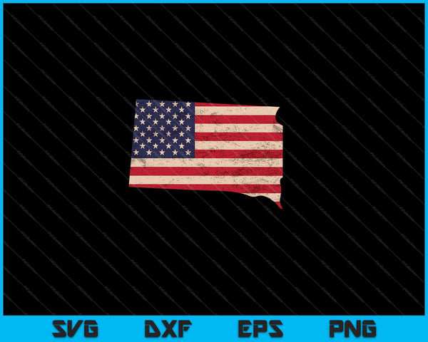 South Dakota American Flag Vintage SVG PNG Cutting Printable Files