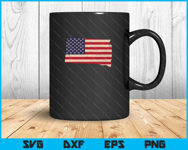 Bandera americana de Dakota del Sur Vintage SVG PNG cortando archivos imprimibles