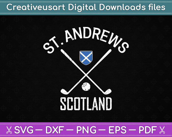 St. Andrews Schotland Golf SVG PNG snijden afdrukbare bestanden