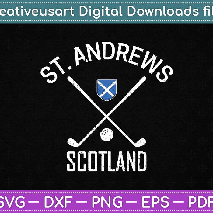 St. Andrews Schotland Golf SVG PNG snijden afdrukbare bestanden