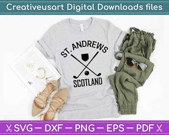 St. Andrews Escocia Golf SVG PNG Cortar archivos imprimibles