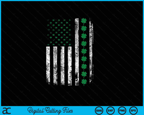 St Patrick's Day Irish American Flag SVG PNG Cutting Printable Files - on a t-shirt