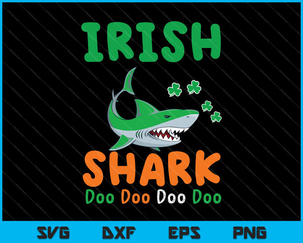 Camisa del Día de San Patricio Niños Mujeres Pequeñas Hombres Tiburón Irlandés SVG PNG Cortando Archivos Imprimibles