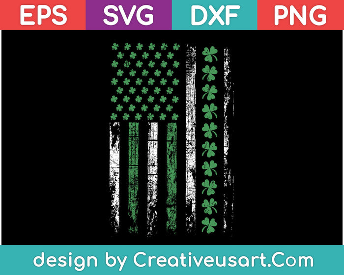 St Patrick's Day Irish American Flag SVG PNG Cutting Printable Files