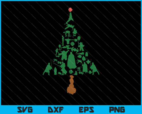 Star Wars Holiday Christmas Tree SVG PNG Cortar archivos imprimibles