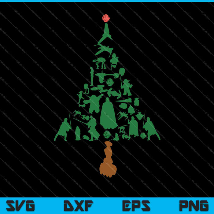 Kerstboom SVG PNG snijden afdrukbare bestanden