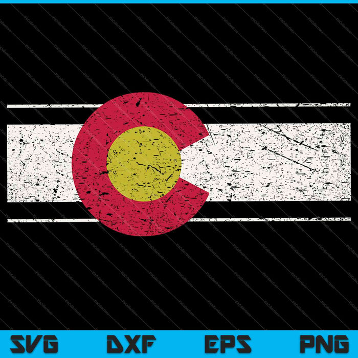 Bandera del estado de Colorado Diseño vintage angustiado SVG PNG Cortando archivos imprimibles