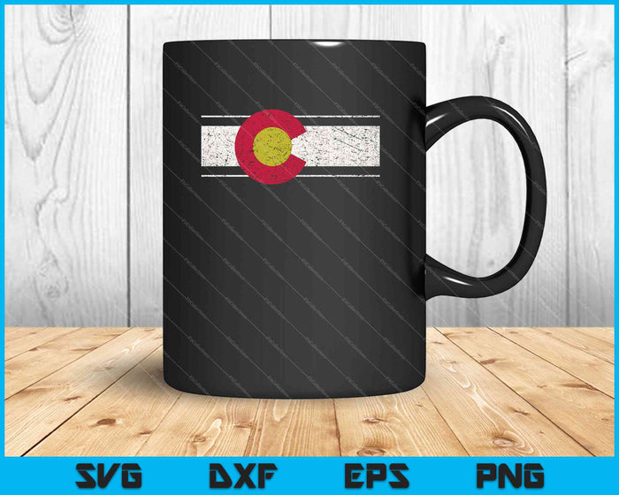 Vlag van de staat Colorado noodlijdende Vintage Design SVG PNG snijden afdrukbare bestanden