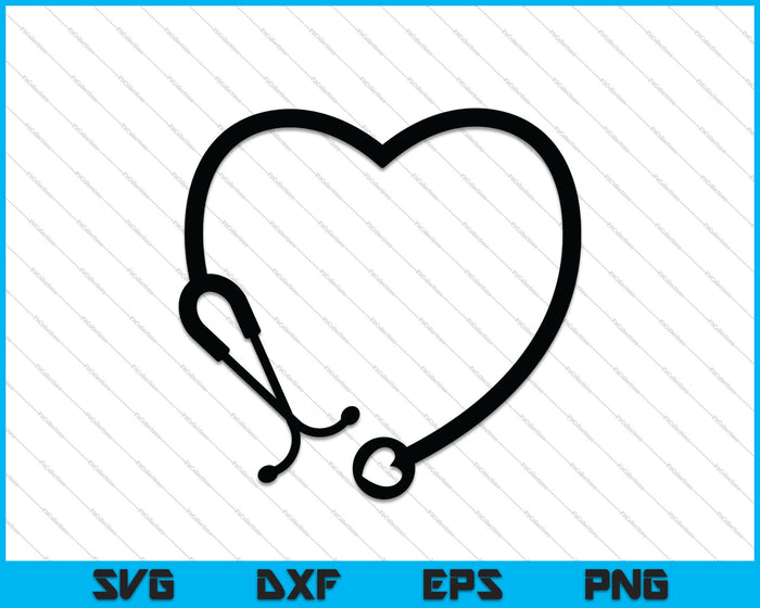 Verpleegkundige stethoscoop hart SVG PNG snijden afdrukbare bestanden