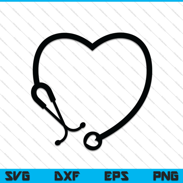 Verpleegkundige stethoscoop hart SVG PNG snijden afdrukbare bestanden