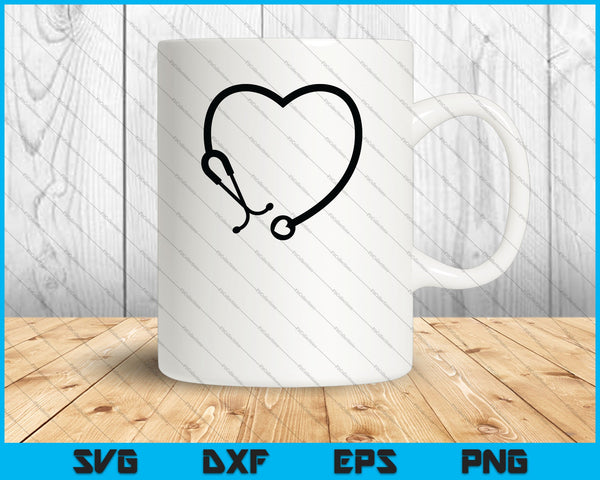 Nurse Stethoscope Heart SVG PNG Cutting Printable Files