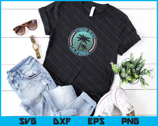 Stinson Beach Californië Retro SVG PNG snijden afdrukbare bestanden - on a t-shirt