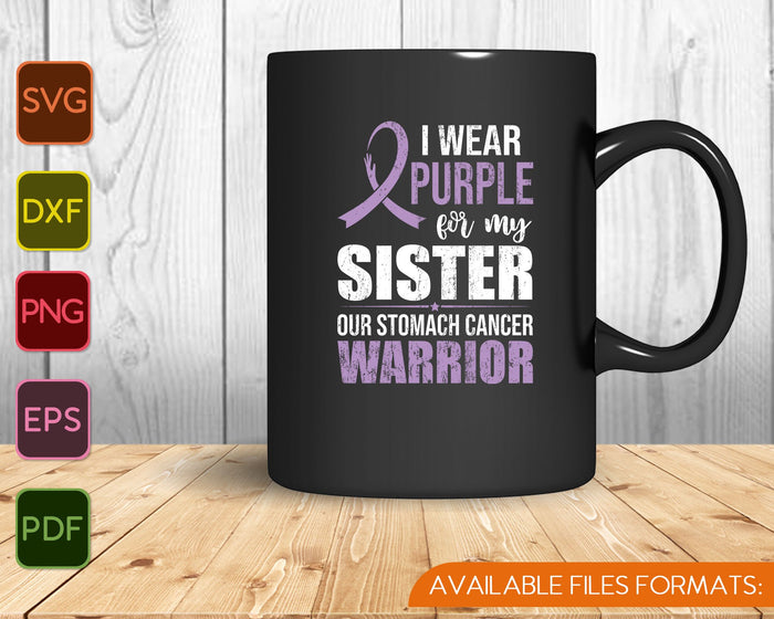 Stomach Cancer Awareness Sister Warrior Ribbon SVG PNG Cutting Printable Files