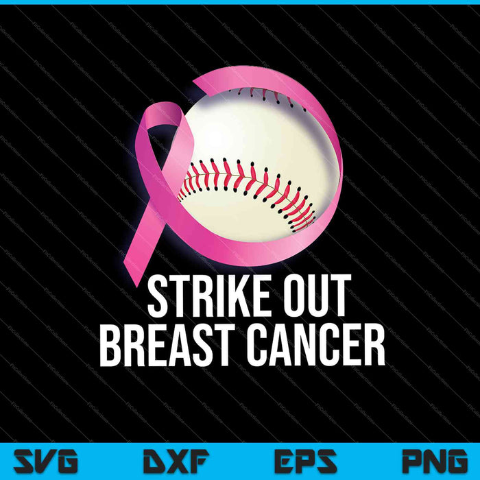 Doorhalen van borstkanker bewustzijn honkbal roze SVG PNG snijden afdrukbare bestanden