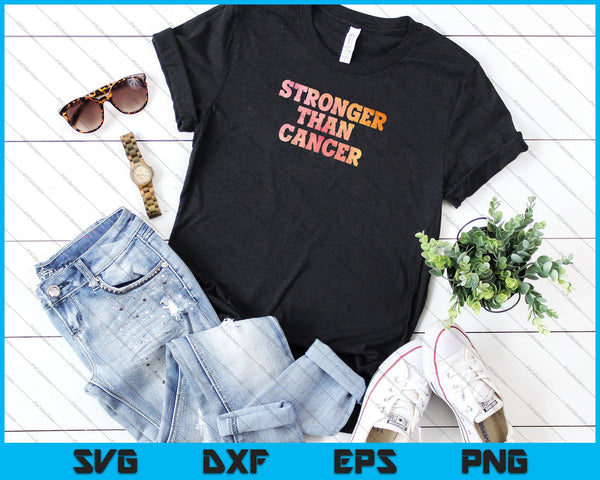 Sterker dan kanker bewustzijn borst cervicale long colon SVG PNG afdrukbare bestanden - on a t-shirt