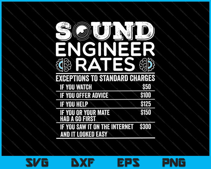 Studio Audio Engineer Rates Funny Sound Guy Tech SVG PNG Cutting Printable Files