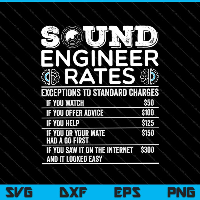 Studio Audio Engineer Rates Funny Sound Guy Tech SVG PNG Cutting Printable Files