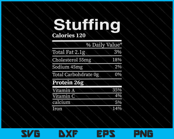 Relleno Nutrición Acción de Gracias SVG PNG EPS Cortar archivos imprimibles