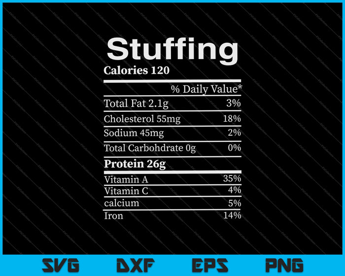 Stuffing Nutrition Thanksgiving SVG PNG EPS Cutting Printable Files