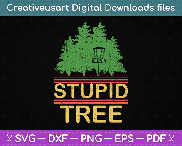 Divertido y estúpido árbol disco golf SVG PNG cortando archivos imprimibles