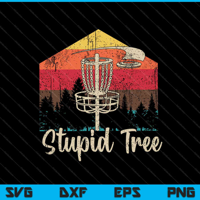 Estúpido árbol disco golf SVG PNG corte archivos imprimibles