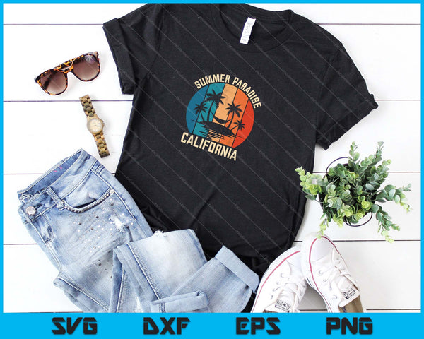 Summer Paradise California SVG PNG Cortar archivos imprimibles - on a t-shirt