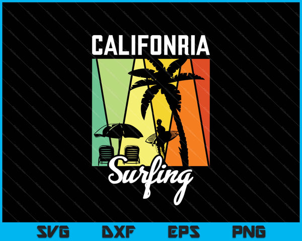 Summer Paradise California Surfing SVG PNG Cutting Printable Files