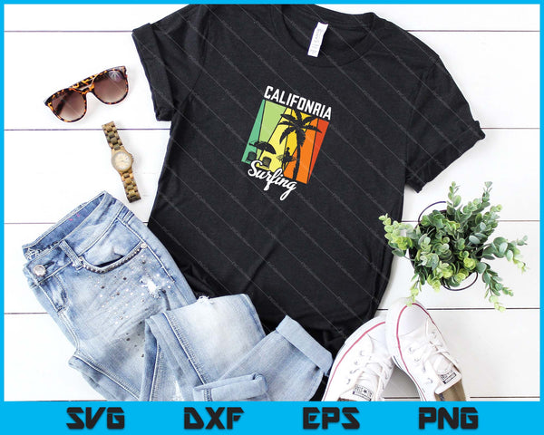 Summer Paradise California Surfing SVG PNG Cutting Printable Files - on a t-shirt