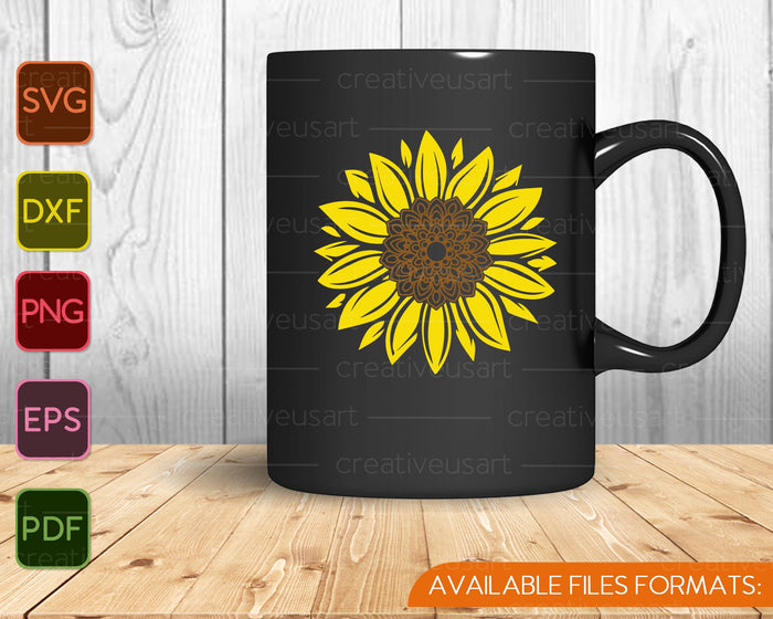 Mandala Sunflower SVG PNG Cutting Printable Files